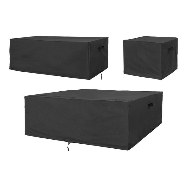 Luksus Abdeckung Gartenmöbel Satz von 3 Stk. schwarz. 60 X 173 X 173 cm