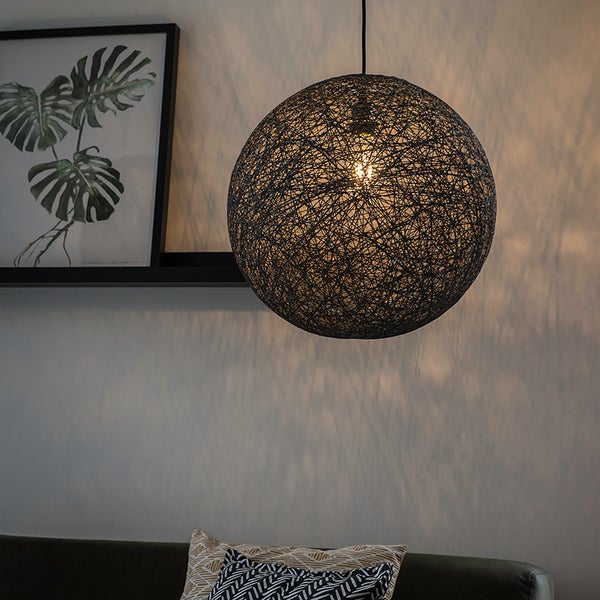 Design-Hängeleuchte schwarz Kugel 45cm - Corda