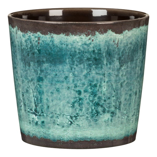 Scheurich TRADITION, Blumentopf aus Keramik,  Farbe: Ocean Glaze, 18 cm Durchmesser, 15,6 cm hoch, 1,1 l Vol.