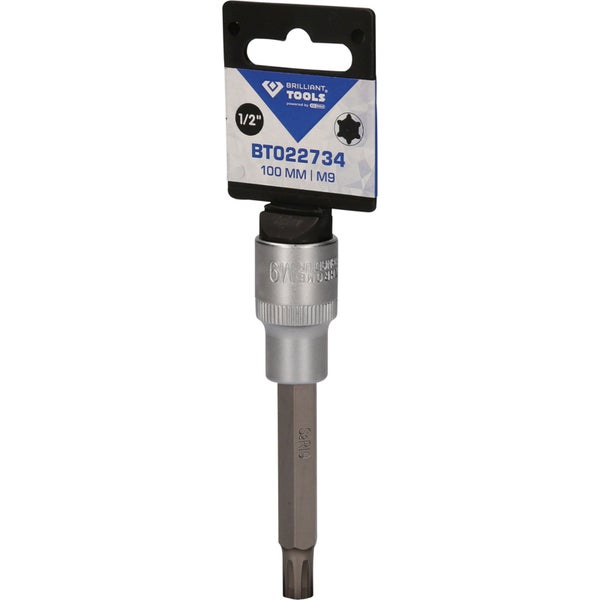 Brilliant Tools Steckschlüssel Einsatz mit Innen Torx Profil, 100 Millimeter, M9