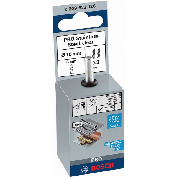 Bosch PRO Stainless Steel clean Pinselbürste 15 x 0,20 mm gerader Schaft - 2608622126