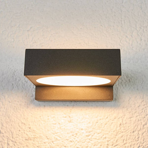 Arcchio LED Wandleuchte außen Natalja (Modern) in Schwarz aus Aluminium (1 flammig, ) - Außenwandleuchten Wandlampe Led Außenlampe Outdoor für Außenwand/Hauswand Haus Terrasse &