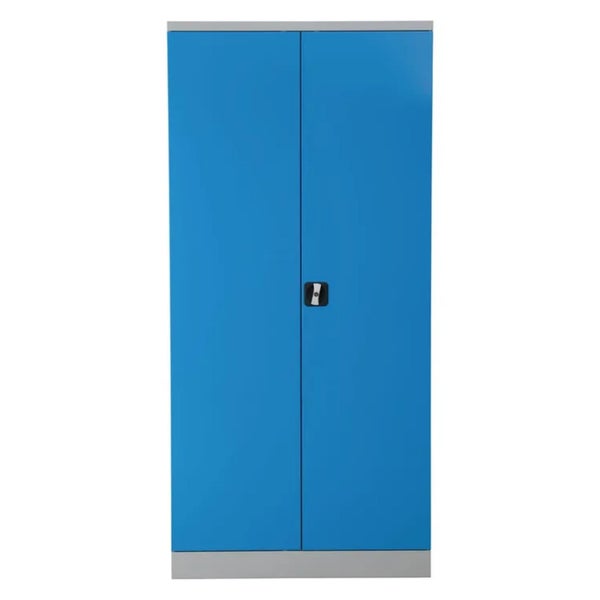 PROREGAL Stahlschrank Bee 7 Fachböden HxBxT 195 x 92 x 42 cm Verzinktes Fachbodenmaterial Grau & Hellblau