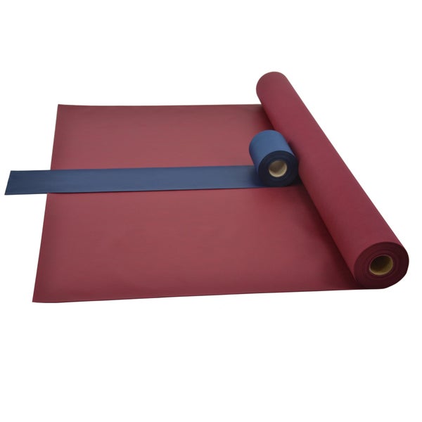 Sensalux Kombi-Set 1 Tischdeckenrolle 1m x 25m bordeaux + Tischläufer 15cm blau