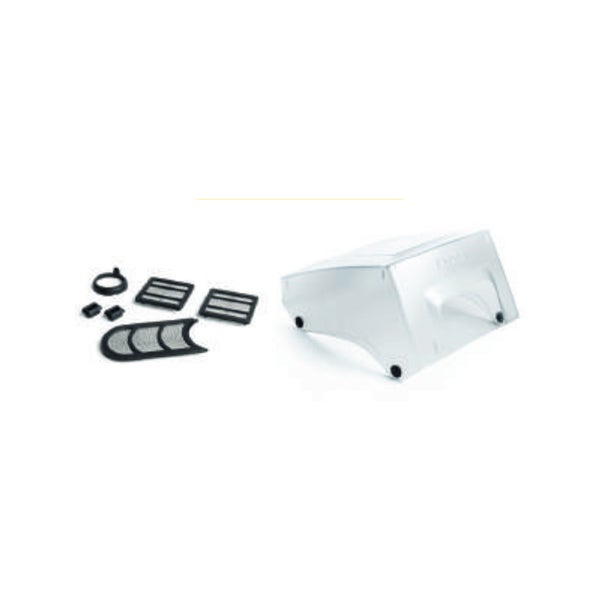 Ersatzteil-Set mit Gehäuseabdeckung, Filtereinsätzen und Kleinteilen.