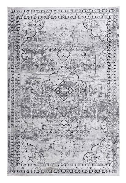 Moderner Kurzflorteppich Oreilia Silber 160x235 cm