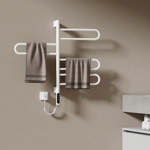EMKE Elektrischer Handtuchtrockner – 170 W, 180° drehbar, LED-Display, Intelligente Steuerung mit Thermostat WiFi Google Home Alexa,  80x430mm