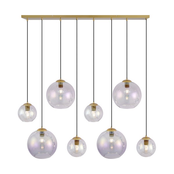 Hängelampe mit mehreren runden Glasschirmen