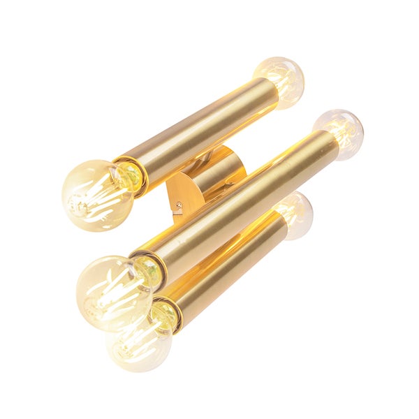 Goldfarbene Wandleuchte mit vier Leuchtmitteln