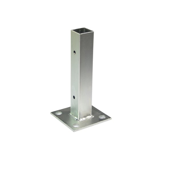 Home Deluxe - 1x Aufschraubhülse CALMAR - Edelstahl, Maße: 3,5 x 3,5 x 20 cm - inkl. Montagematerial I Pfostenträger Pfostenanker Bodenhülse