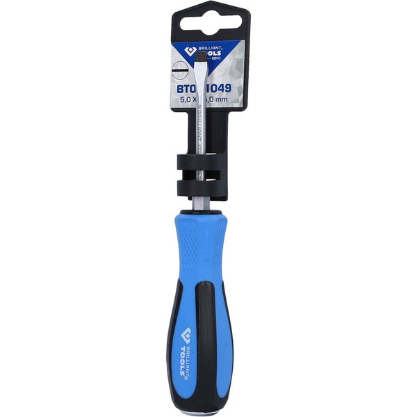 BRILLIANT TOOLS Schraubendreher Schlitz mit Schlagkappe 5,0 x 75 mm - BT031049