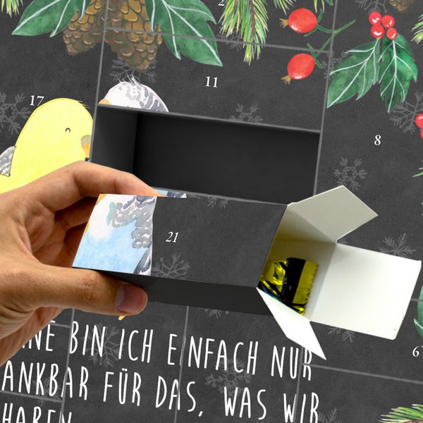 Mr. & Mrs. Panda Befüllbarer Adventskalender Wellensittich Liebe - Schwarz