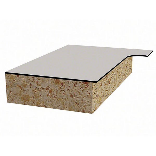 Arbeitsplatte aus Holzwerkstoff mit gerundeter Kante