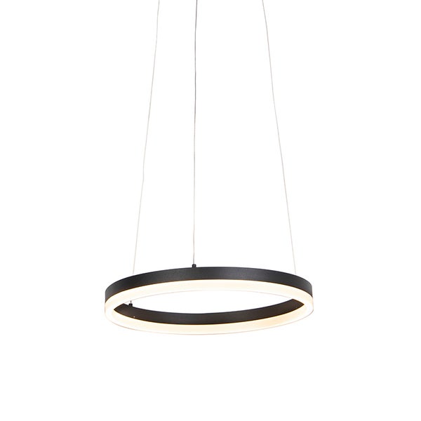 Design-Ring-Hängelampe schwarz 40 cm inkl. LED und Dimmer - Anello