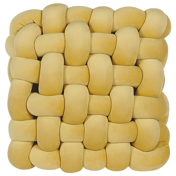 Dekokissen SIRALI Samtstoff 30 x 30 cm Senfgelb