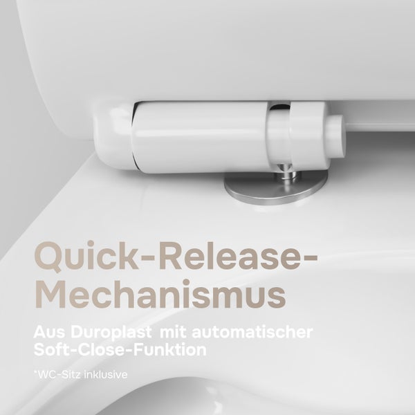 WC Sitz aus Duroplast mit Soft Close Funktion und Quick Release Mechanismus inklusive Befestigungselementen