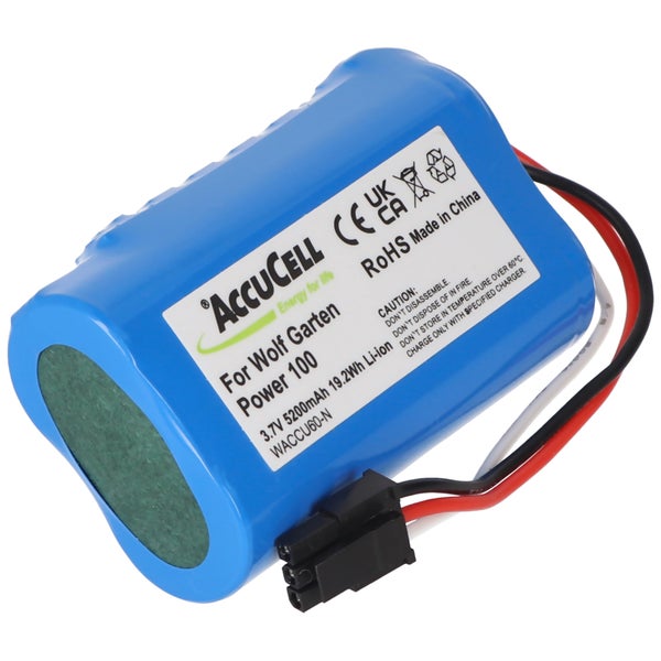 Akku kompoatibel für Wolf Garten Accu 60 Li-Ion Power, Wolf-Garten 7086-918 mit schwarzem 3-poligem Stecker, 1UR18650S-2, F734A1451, 7085061, 7085860