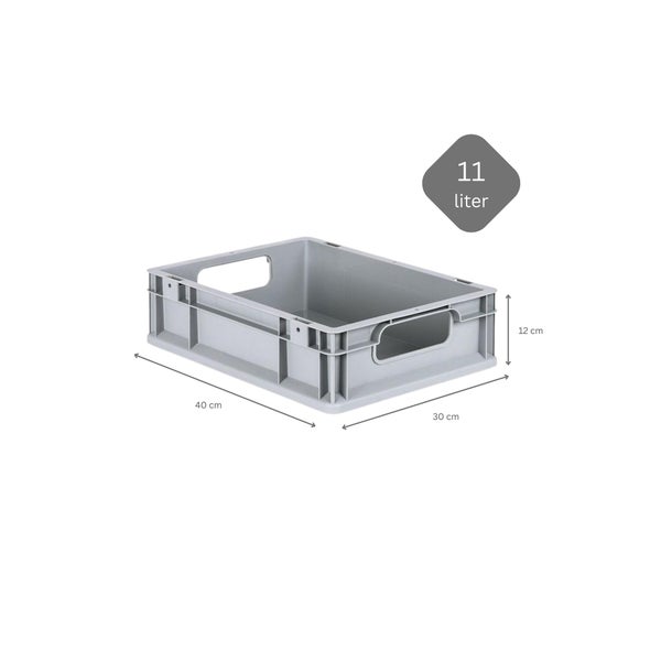 PROREGAL Spar Set 16x Eurobox Nextgen Economy Mit Auflagedeckel & 4x Schiebeschnappverschlüsse Schwarz Griffe Offen HxBxT 12 x 30 x 40 cm 11 Liter