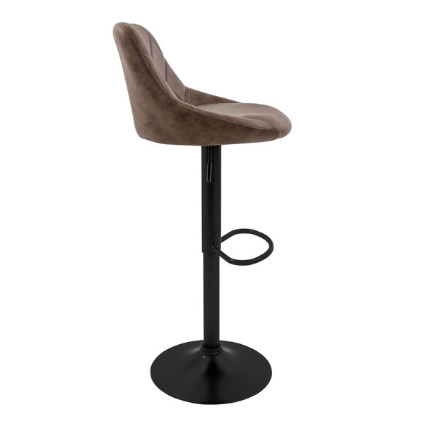 ML-Design Barhocker 4er Set, Bezug aus Kunstleder, Braun, Gepolsterter Barstuhl mit Rückenlehne und Fußstütze, Tresenhocker höhenverstellbar, 360° drehbar, Bistrohocker Hocker Drehstuhl Barstühle