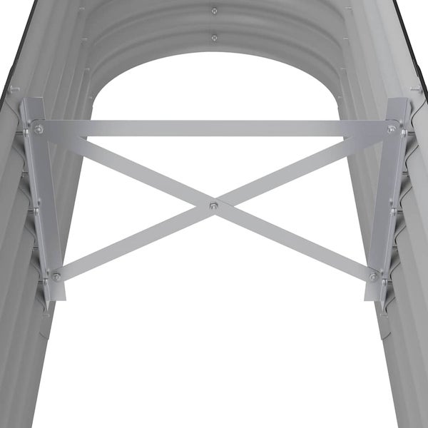 Stabilisierungsstrebe aus Metall für Hochbeete, kreuzförmige Verstärkung zur Stabilisierung der Seitenwände.