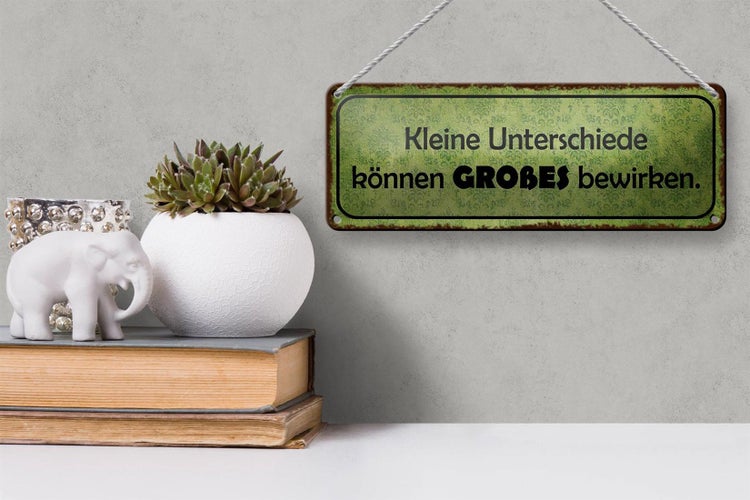 Blechschild Spruch 27x10cm keine Unterschiede Großes Dekoration