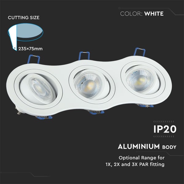 V-TAC VT-784RD-WH - LED-Strahler - Einbaustrahler - GU10 - IP20 - Weiß - Modell Nr: - VT-784RD-WH