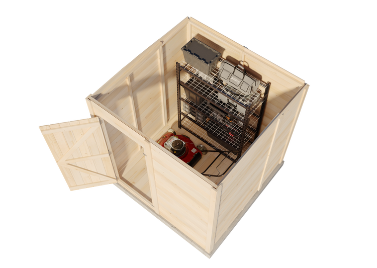 Storehaus Gerätehaus Stefano Gerätehaus aus Holz, Geräteschrank mit 12 mm Wandstärke Gartenhaus, Naturbelassen 1,9x1,9m