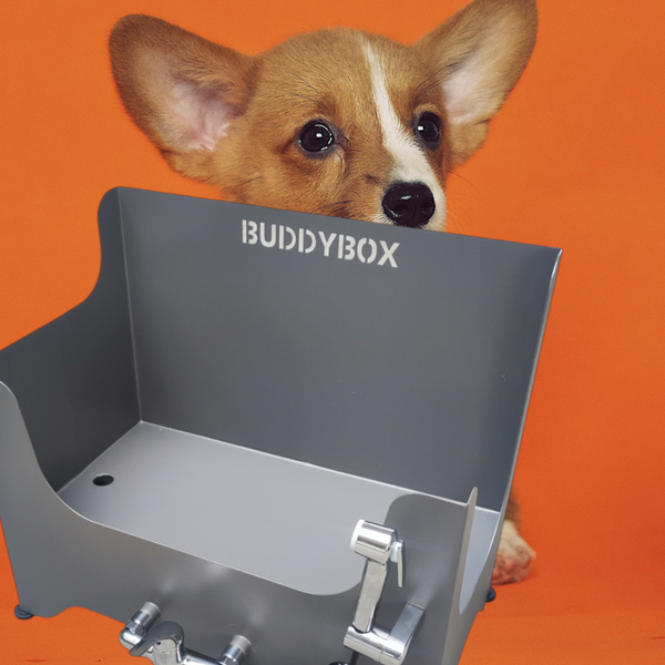 Mobile Hundedusche Buddybox-S-grau
