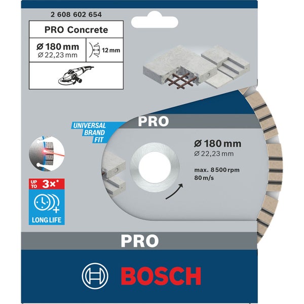 Bosch PRO Concrete Diamanttrennscheibe 180 x 22,23 mm - 2608602654