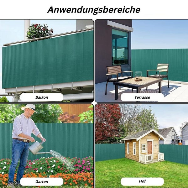 PROREGAL Fi-Chi – Premium Sichtschutzmatte Zaun Sichtschutz PVC- Sichtschutzmatte Gartensichtschutz Höhe 1 m Länge 3 m HxL 1 x 3 m Grün