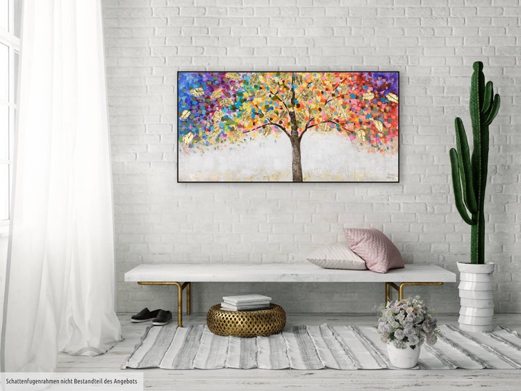 Handgemaltes Gemälde Acrylfarbe 120x60cm Bunt