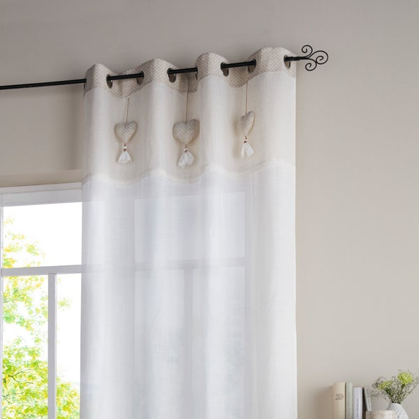 FRANK FLECHTWAREN | Vorhang Herzhänger, POLYESTER, GH 240 cm, Breite 140 cm