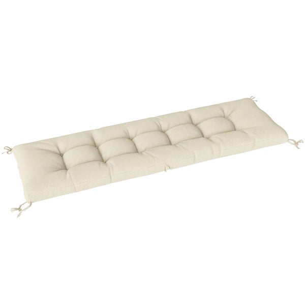 Gesteppte Bankauflage für Gartenbänke mit Bindebändern, beige