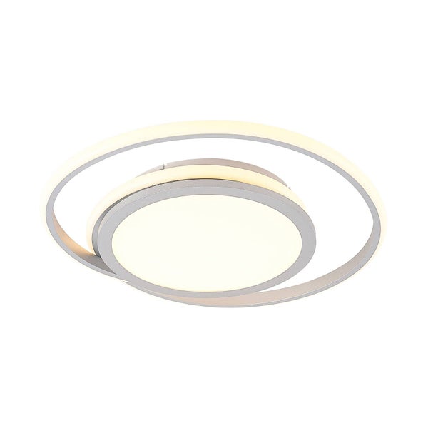 Runde LED-Deckenleuchte in modernem Design mit drei ineinandergreifenden Leuchtringen.