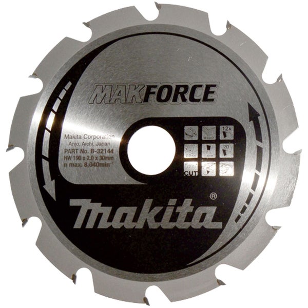 Makita Makforce Kreissägeblatt für Holz, 190 Millimeter