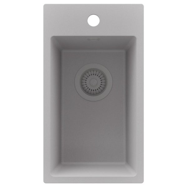 Spüle aus Granit mit einem Becken und Ablaufgarnitur