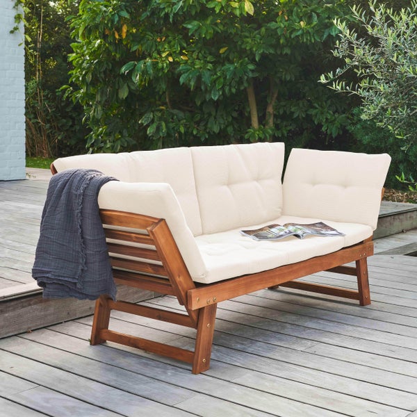 Gemütliches Gartensofa aus Akazienholz 197 x 70 x 75 cm - Oviala