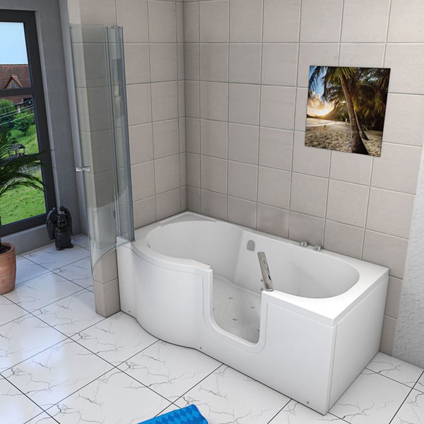 Seniorendusche Sitzwanne mit Tür S12D-AIR-R 85x170 cm