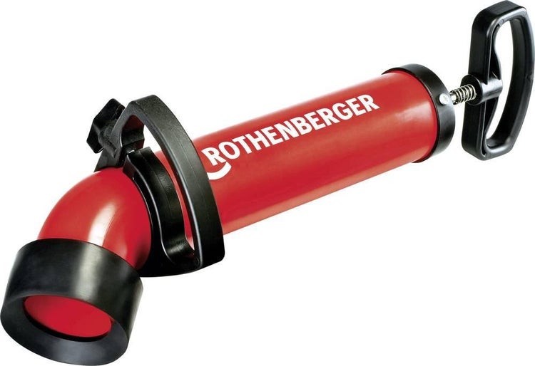Rothenberger Rohrreinigungsgerät Saug-Druck-Reiniger mit verstellbarem Handgriff für die Beseitigung von Rohrverstopfungen.