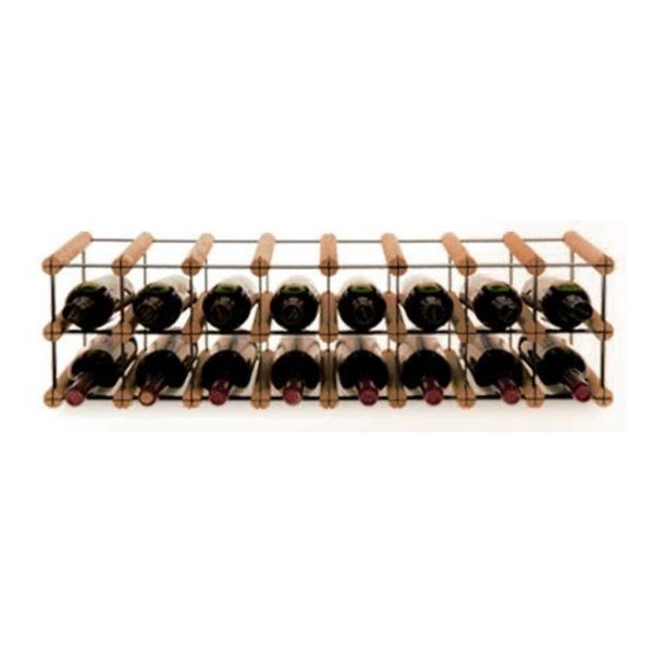 PROREGAL Modulares Weinregal Vinotega Mod Metal HxBxT 22,5 x 82,5 x 24,5 cm 8 x 2 Flaschen Massives Kiefernholz Braun Geölt