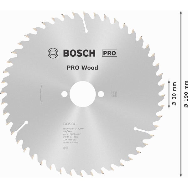 Bosch Pro Wood Kreissägeblatt, 190 Millimeter Durchmesser