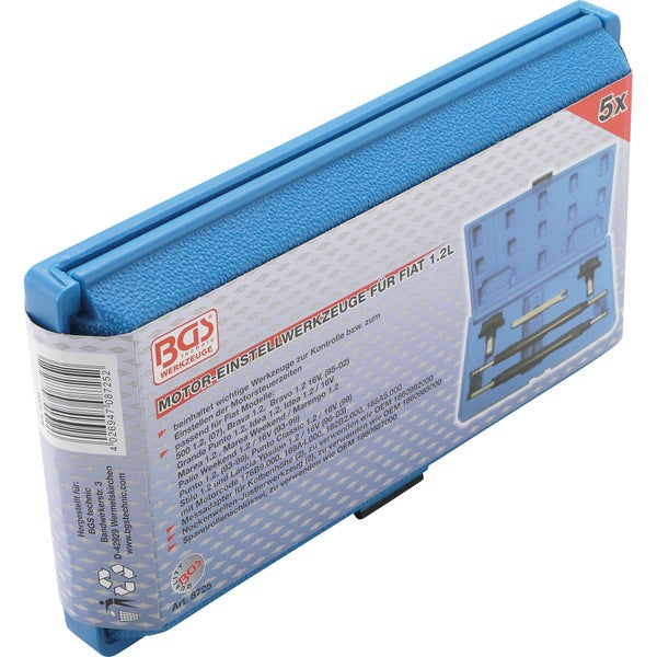Motor-Einstellwerkzeugsatz für Fiat 1.2L von BGS technic im blauen Koffer