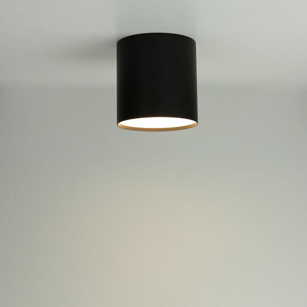 Schwarze Deckenleuchte im Zylinderdesign
