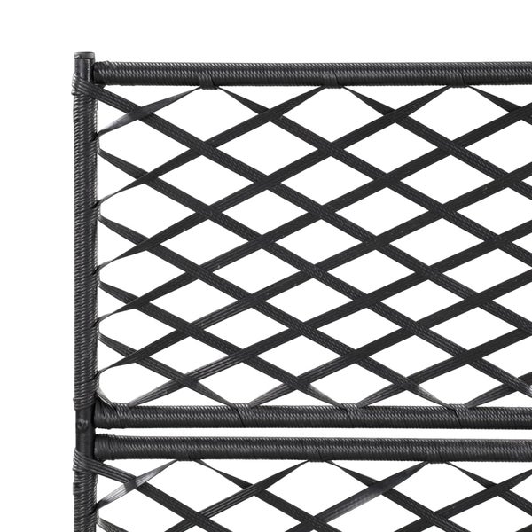 Hochbeet mit Rankgitter 3 Töpfe 83×30×130cm Poly Rattan Schwarz