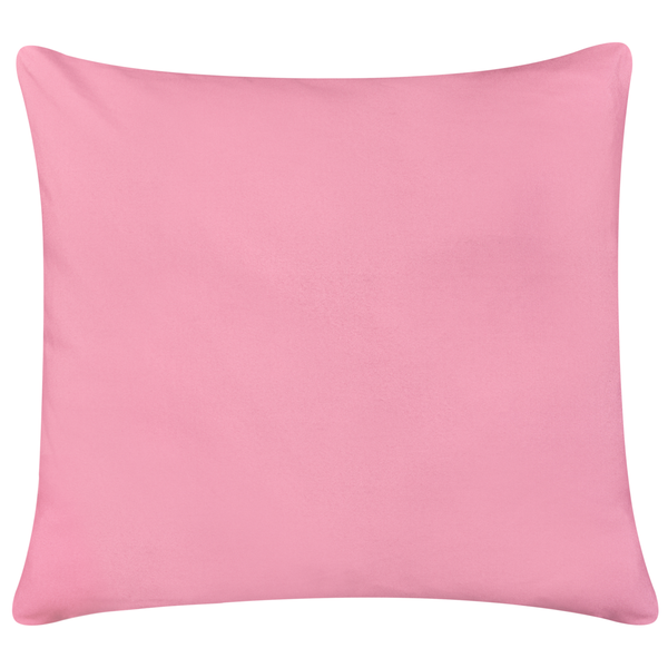Quadratisches Dekokissen in Rosa.