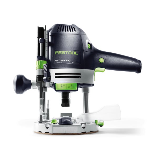 Festool Oberfräse OF 1400 EBQ mit Tiefeneinstellung und ergonomischem Handgriff.