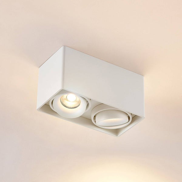Weiße Doppelstrahler Deckenleuchte