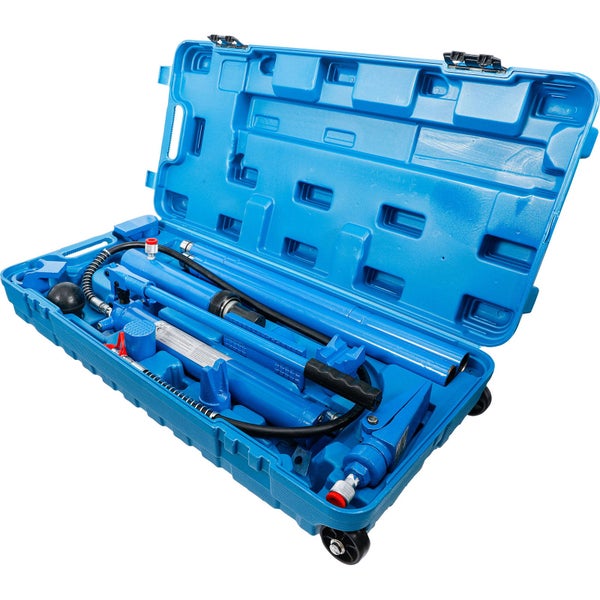Hydraulik-Werkzeugsatz im blauen Koffer