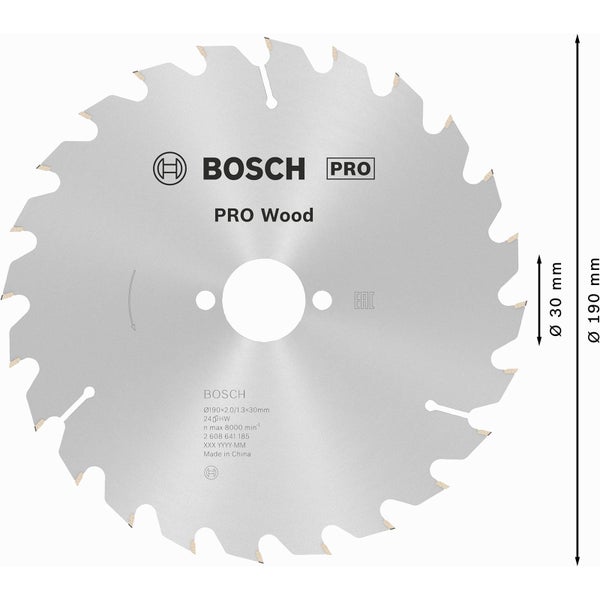 Bosch Pro Holzsägeblatt, 190 Millimeter Durchmesser