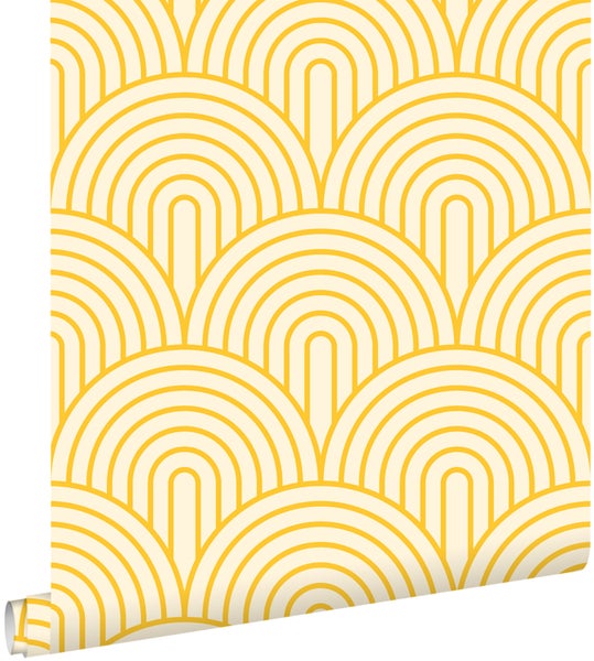 Tapetenrolle mit geometrischem Halbkreis-Muster